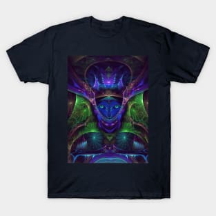 Fluorescent - Fractal Manipulation - Visionary Art - Manafold Art T-Shirt